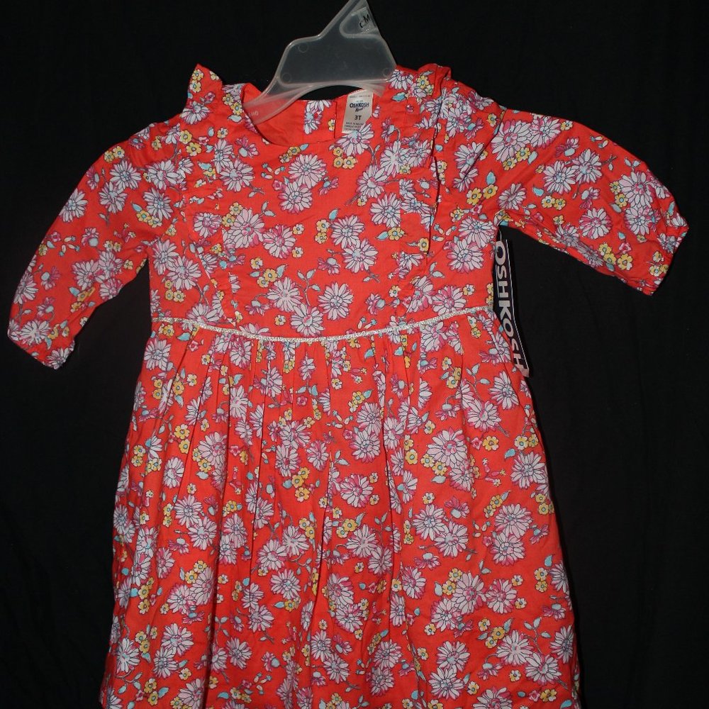 Osh Kosh B'gosh Orange Flower Dress Size 3T